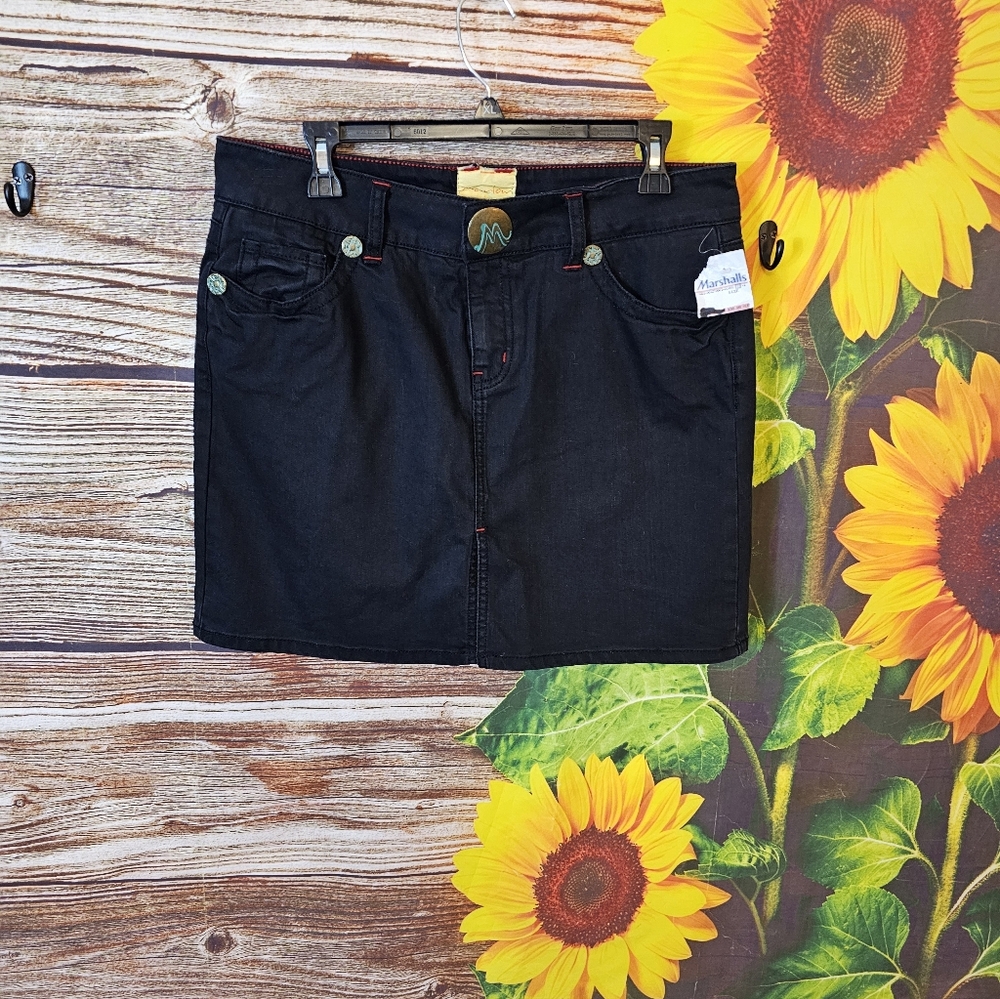 Black Denim Skirt